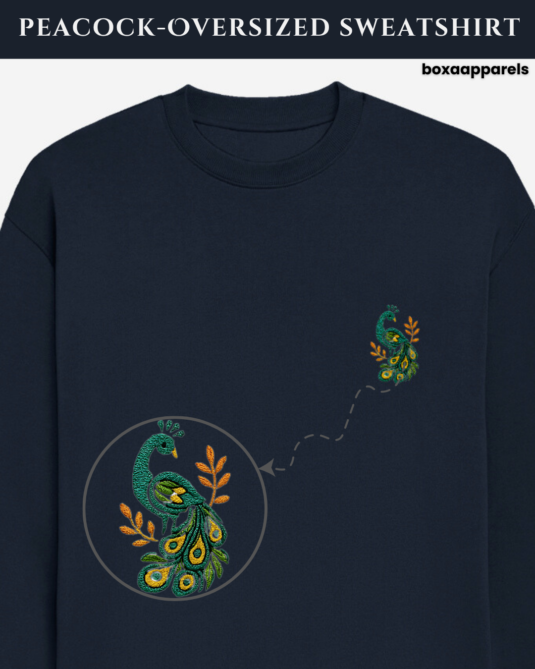 Peacock Reverie" – Unisex Oversized Sweatshirt