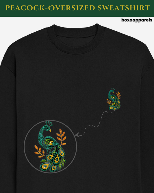Peacock Reverie" – Unisex Oversized Sweatshirt