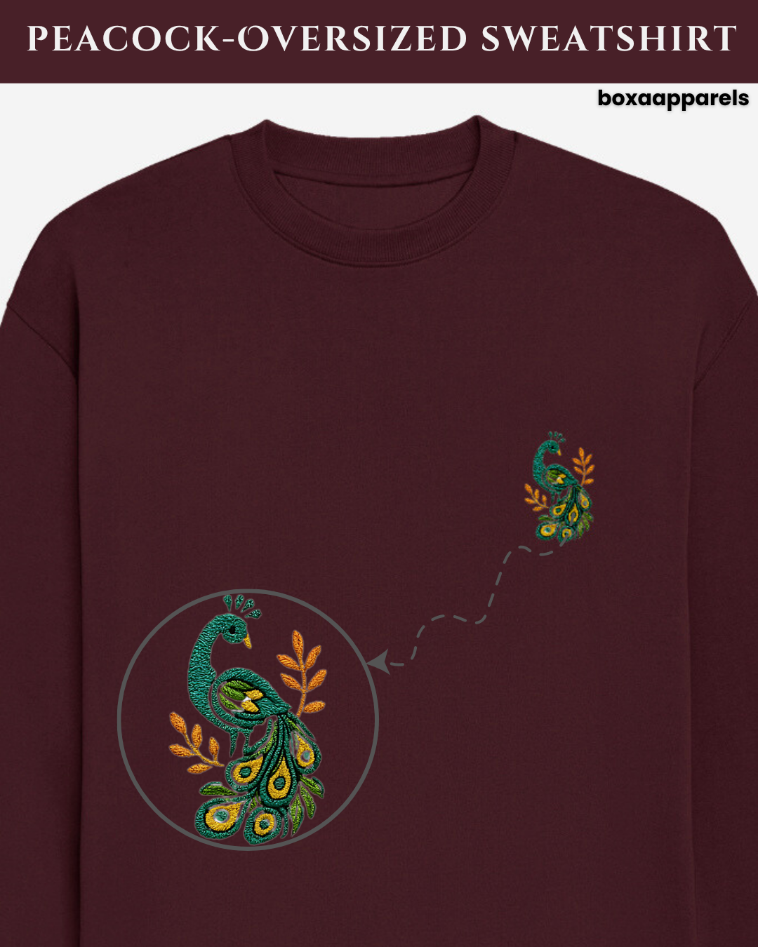 Peacock Reverie" – Unisex Oversized Sweatshirt