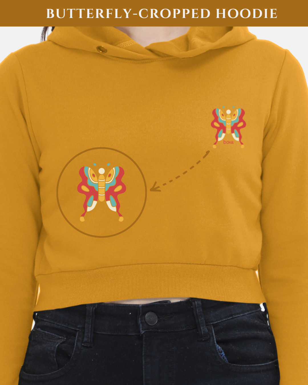 Whispers of Change – Butterfly Female Cropped Hoodie